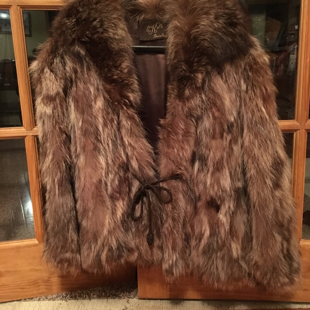 Fur coat, vintage raccoon ladies jacket